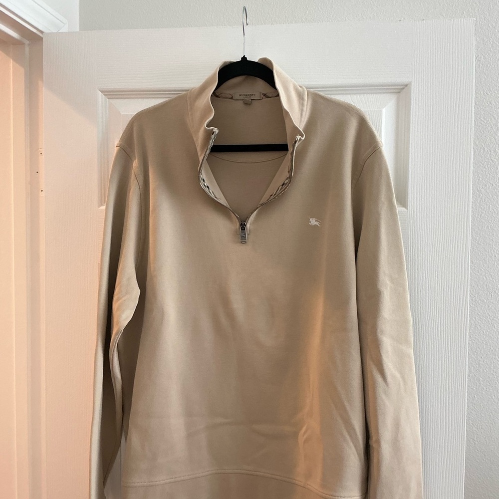 Men's Burberry Beige quarter zip Sweater